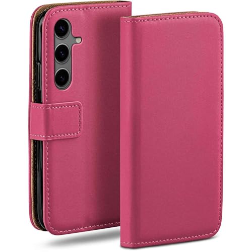 Étui Samsung Galaxy S24 protection à rabat 360 en cuir rose