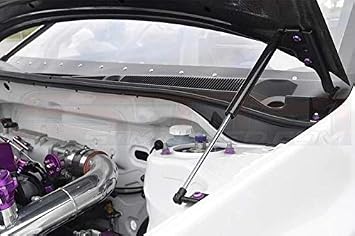 Hood Damper Mitsubishi Lancer Evolution CT9A Run Evo Fits Mitsubishi Lancer Evo 7/8/9 2000-2007 Vehicle Renovation Supplies, Vehicle Inspection Compliant, Set of 2 Black Carbon