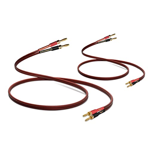 WOWLED HIFI OFC Banana Plug Speaker Wire Cable, 2PCS 1.5m High End Pure Copper Gold Plated Banana Plug Macho a Macho 600 Strands Speaker Cable HIFI Home Theater Audio Cover