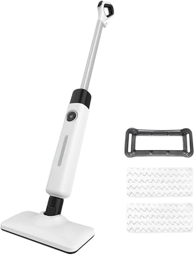 KEROMEE Steam Mop Cleaner for Floor Hardwood Tile Carpet Cleaning, Steamer High Temperature Quick-drying with 2PCS Mop Pads MS-100(White)