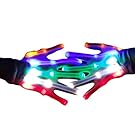 Flashing LED Gloves, Light Up Finger Gloves with Extra 4 Batteries Flashing Light Toys for Party Favor Birthday Toys for Kids Teen Adults
