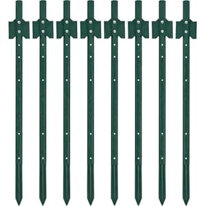 Garvee Stabile Gartenzaunpfosten aus Metall – U-Profil, schwere Ausführung, 2 mm stark, pulverbeschichtet, UV- & korrosionsbeständig, ideal für Garten, Hof, Gemüsebeet & temporäre Umzäunung – 3 Fuß |