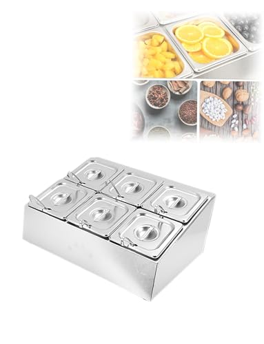 Recipientes de condimentos con sartenes y tapas, dispensador inclinado de encimera, estante de especias para ensalada, mermelada, frutas, ingredientes