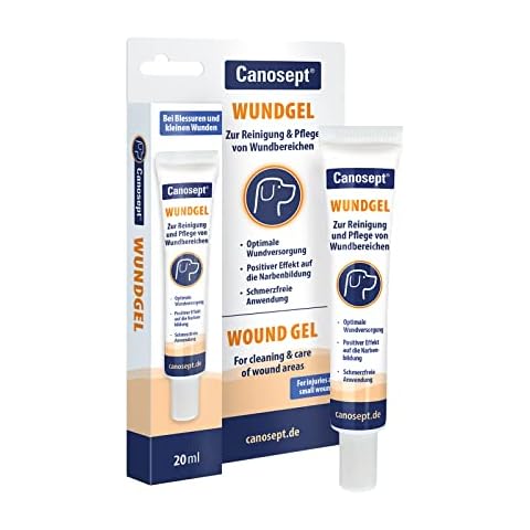 Canosept Wound Gel for Dogs 20 ml - Dog antiseptic cream prevents infections - Antiseptic cream for dogs - Cleaning & Care of Wound Areas - Supports Wound Healing - Positive Effect on Scarring Cover