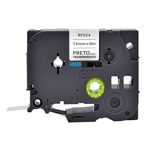 Fita para Rotulador Brother TZE-131 Preto sobre Transparente 12mm Multilaser - RF024