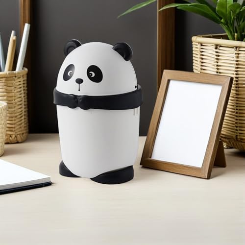 Basurero Pequeño de Plástico con Tapa y Diseño de Panda miniatura 5