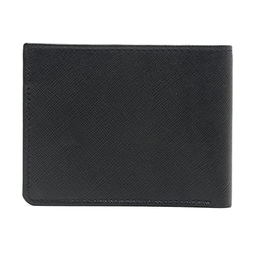 Image of LOUIS STITCH Blue Saffiano Leather Bifold Mens Wallet with 1 Zip Pocket for Cash and Coins, 2 Card Slots and 1 Additional Cash Compartment | RFID Protected Pocket Wallet for Men (WL-SF BU)