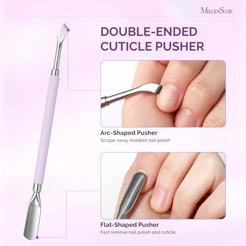 Image of MelodySusie 4 in 1 Stainless Steel Acrylic Nail Tool Kit, Purple