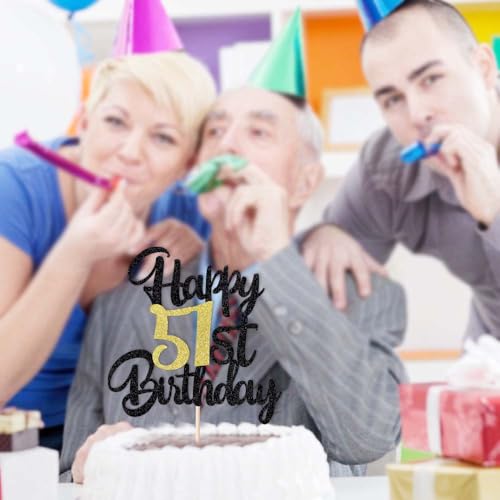 Image of 51st Happy Birthday cake topper happy birthday cake decoration 51st birthday party decoration gift plugin