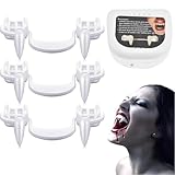 Lot de 3 dents de vampire rétractables pour Halloween - Réutilisables - Avec boîte portable - En plastique - Pour cosplay, fête, Halloween