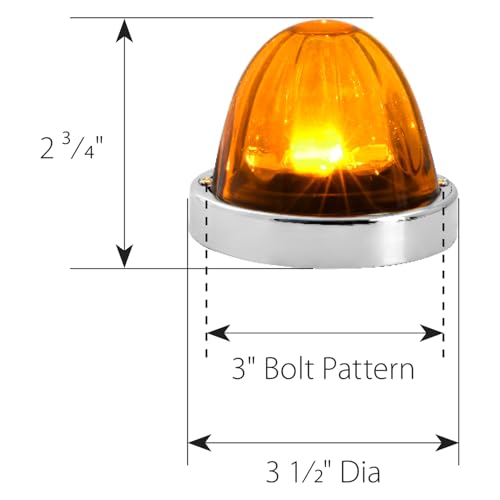 GG Grand General 81651 Light Amber Super Star 1 LED Watermelon Glass Steel Light with Stainless Steel Bezel by GG Grand General - Image 4