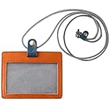 [ザリオグランデ] IDカードホルダー パスケース メンズ 栃木レザー 革 首掛け 定期入れ 日本製 【ZAG-S003】 (キャメル×ネイビー)