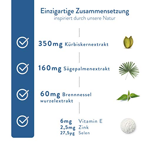 Vitalplant® Prosta Plant Kapseln im Braunglas | einzigartige Zusammensetzung aus Kürbiskernextrakt, Sägepalmenextrakt, Brennnesselwurzel – Bild 3