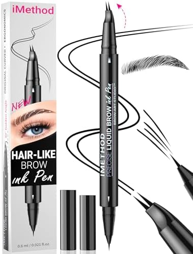 iMethod Curved Eyebrow Pen for Natural Hair-Like Brows, Black