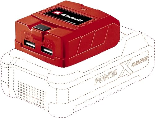 Einhell Chargeur USB sans fil Power X-Change, Power Bank adaptateur avec 2 ports USB pour charger téléphones portables, tablettes ou MP3, sans batterie TE-CP...