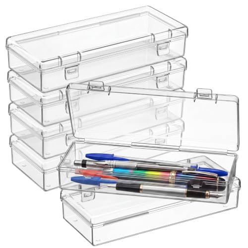 Image of Jetec 6 Pieces Mini Plastic Clear Beads Storage Containers Box for Collecting Small Items, Beads, Jewelry, Business Cards, Game Pieces, Crafts (6.1 x 2.6 x 1.2 Inch)