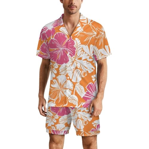 Pyjama deux pièces homme léger vêtement de nuit doux été à boutons Style-29