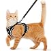 Cat Harness and Leash for Walking Escape Proof Soft Adjustable Cat Leash Breathable Comfortable Vest Easy to Wear Kitten Harness for Outdoor Travel (Black, S (7-12lb))