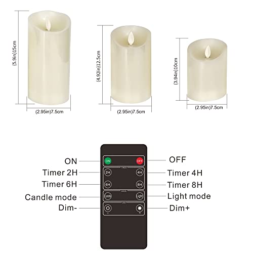 Ledholyt Rechargeable Flameless Candle, Flickering Led Pillar Real Wax Candle, Electronic Candle With Remote Control And Timer, Usb Rechargeable Candle, Set Of 3 #TOP6