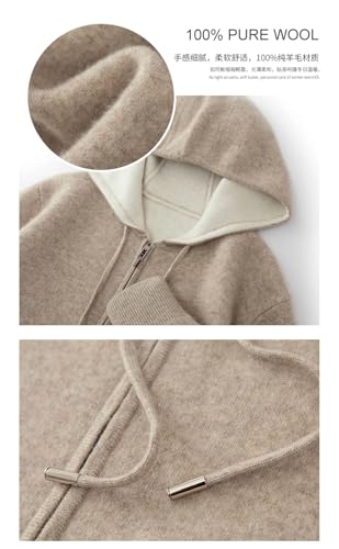 Men's Zipper Hat Striped Winter 100 Percent Merino Wool O Collar Sweater Warm Cardigan2