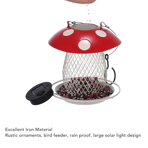 Mangeoire oiseaux métal champignon durable pour stopper le gaspillage de graines