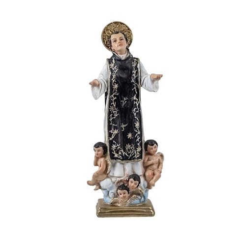 Figura de San Cono Santo de la Buena Suerte y Juegos de Azar de Resina Pintado a Mano 6x6x21 cm