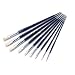 MEEDEN 9 PCS Artist Flat Paint Brush Set Hog Bristle Hair Paint Brushes for Oil Acrylic Tempera Painting, Long Wood Handle
