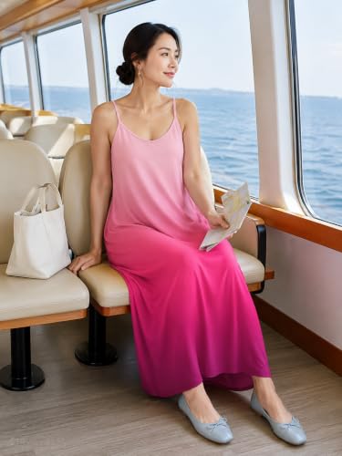 Image of SUZONANA Women Plus Size Summer Maxi Dress Spaghetti Strap Loose Sundress