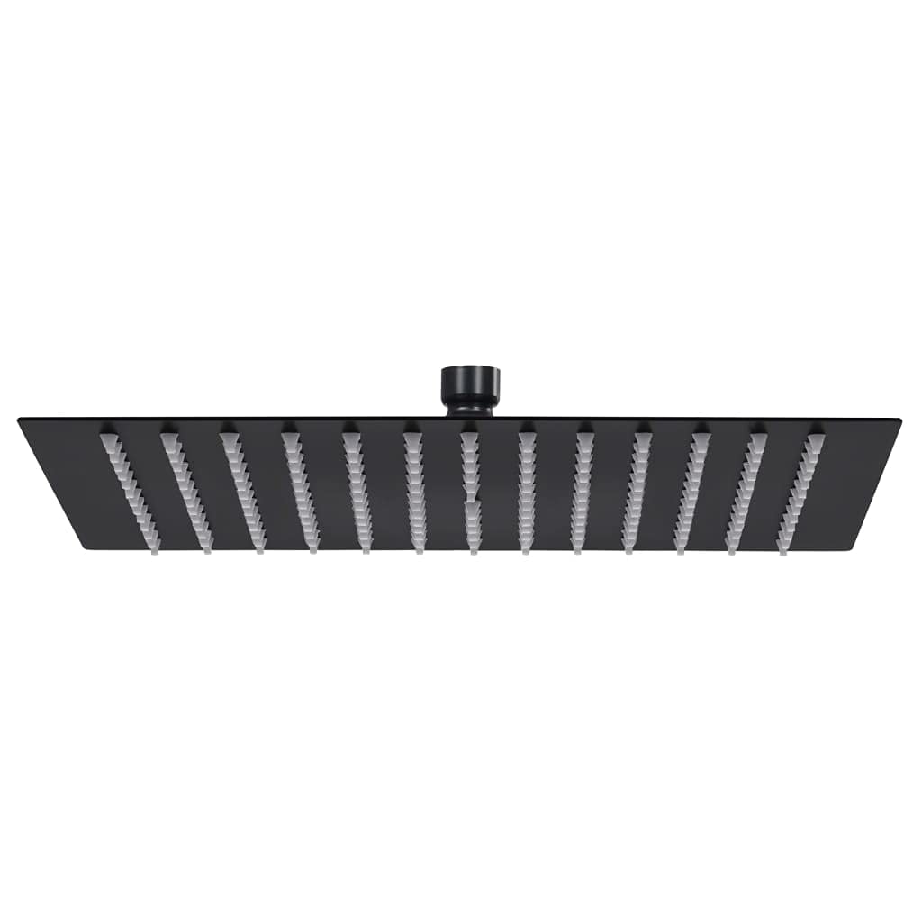 Vidaxl Black Rain Shower Head - 25X25 Cm Square Showerhead, Swivel Joint, Silicone Nozzles, Wall/Ceiling Mount, Stainless Steel