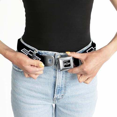 Buckle-Down Seatbelt Belt - 1965 CHEVROLET Bowtie Black/White - 1.5" Wide - 32-52 Inches in Length - Image 6