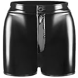 short simili cuir femme noeud Pratique : short métallique brillant pour femmes. Braguette avec fermeture éclair. La braguette zippée raffinée facilite l'enfilage et le retrait, alliant modernité et praticité, et vous permet d'enfiler le short rapidement et confortablement.