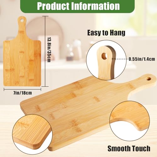 Juego de 10 tablas de cortar de bambú con mango miniatura 2