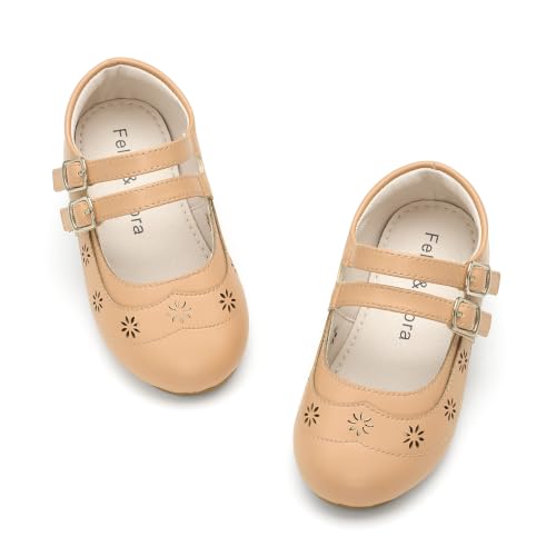 Image of Felix & Flora Toddler Flower Girl Dress Shoes - Baby Girl Ballet Mary Jane Flats for Party School Wedding