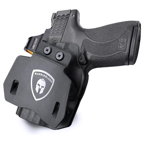 WARRIORLAND OWB Kydex Holster, Fit for S&W M&P Shield Plus/Shield M2.0 M1.0 / Shield 9mm /.40 3' Barrel Pistol, 1.5''/1.75'' Paddle Holster, Posi-Click Audible Retention Lock, Optic Cut, Right Hand