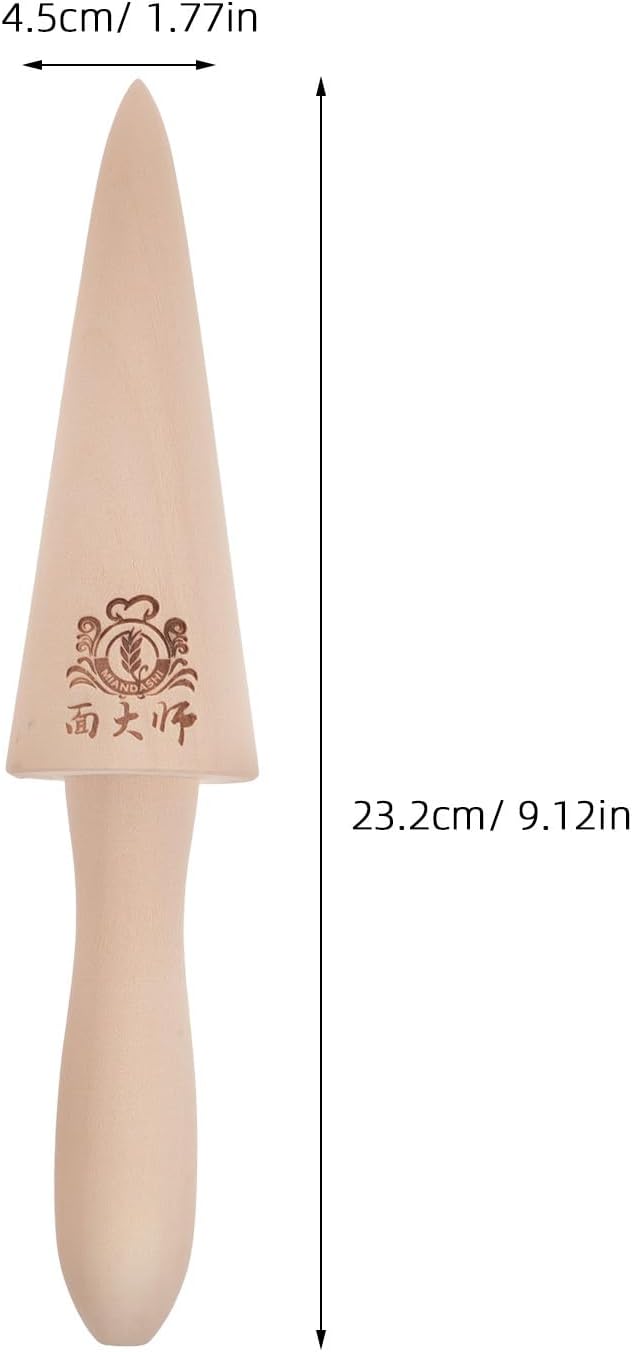 UPKOCH 2PCS Wooden Pizzelle Roller - Ice Cream Cone Mold & Krumkake Pastry Tool for Baking, Cooking, DIY Desserts | Beechwood Kitchen Accessories, 9.1x1.8x1.8in (Khaki)