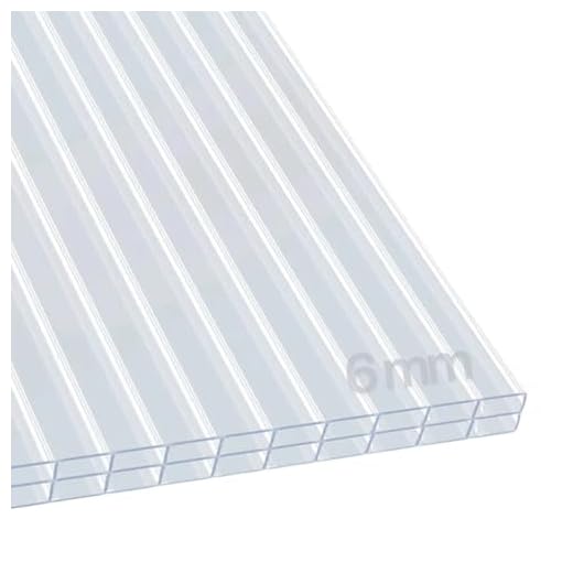Karat - 3 Stück - Gewächshaus Stegplatten mit hoher Formbarkeit - 60,5 x 121 cm - Hohlkammerplatten Doppelstegplatten aus Polycarbonat (6 mm, Transparent)