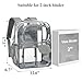 PACKISM Clear Backpack for School Work - 17 inch Heavy Duty Clear Bookbag with Reinforced Bottom, Transparent PVC See Through Security Backpacks for Students with 3 Front Pockets,Grey (Age 12+)