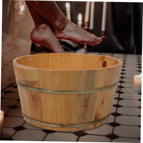 Cubeta de madera para baño de pies con asas ergonómicas miniatura 5
