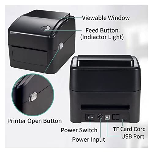 Image of Rinter USB Port Shipping Label Printer 4 * 6 Barcode Printer for Express Or Supermarket Black White Thermal Printer(Black)