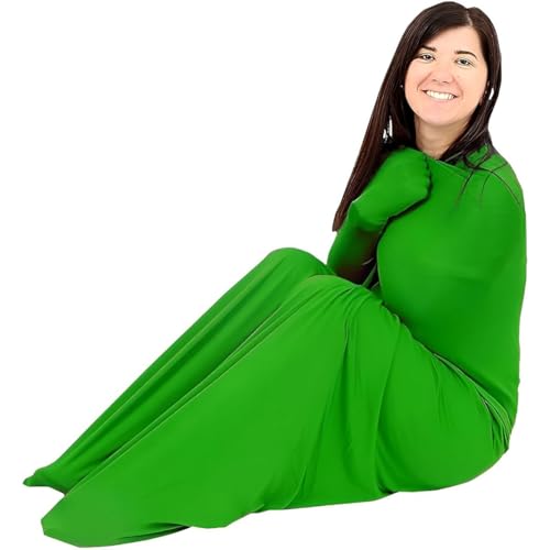 KANGXYSQ Sensory Sleep Pod The Body Sock for Men Women and Teens Original Cooling Machine Washable Wearable Blanket Weighted Blanket Alternative(Green,X-Large/XL)