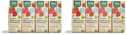 Image of 365 by Whole Foods Market, Box Juice Reduced Sugar Watermelon Strawberry Organic, 6.75 Fl Oz, 16 Pack