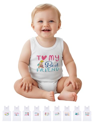 Image of LUX PARKER Unisex Baby Regular Fit Vest Cotton Sleeveless for Boys and Girls Sando Baniyan Combo | Print May Vary