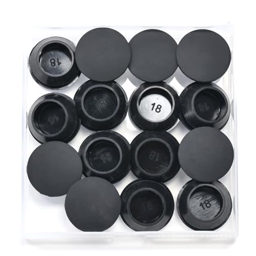 Image of 15 Pcs 18 mm Silicone Rubber Plugs Snap in Locking Hole Plugs for 18-19 mm (11 /16 inch-3 /4 inch) Round Holes, Flush Type Rubber Stoppers, Flexible Tube Pipe End Caps Covers, Waterproof Sealing Plugs, Black