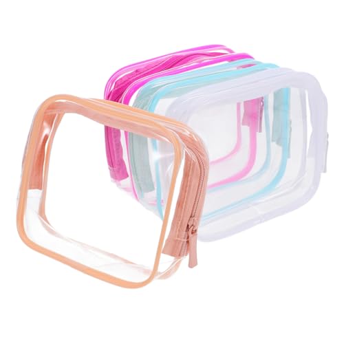 Mipcase 4 pezzi Borsa Trasparente Viaggio Sacchetti Impermeabili con Doppia Cerniera Organizer Cosmetici Resistenti e Leggeri Tasche Toilette Trasparenti per Ryanair e Viaggi