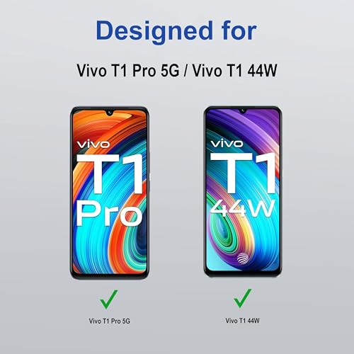 Image of ZAP CASE HD Plus Tempered Glass Screen Protector Compatible for Vivo T1 Pro 5G (Black) Edge to Edge Coverage with Easy Installation Kit