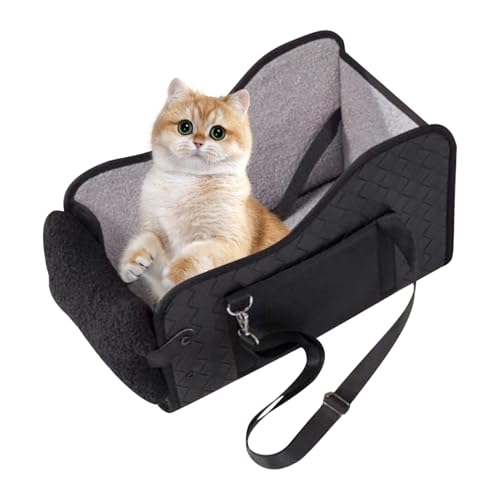 BommFu Seggiolino Auto per Cani, Seggiolino Da Console Per Cani Sotto 6,5 Kg, Portabimbo Portatile Letto Trasportabile Pieghevole Per Viaggi Interni Picnic All Aperto Passeggino