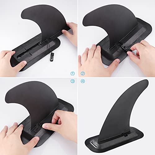Zocipro 9 Zoll Abziehbare Universal SUP Finne mit der Finnen Basis, Nylon Verstärkte Sicher Surfbrett SUP Finne Stabil und Leicht geeignet für Anfänger für Longboard,Surfboard,Stand Up Paddling Board