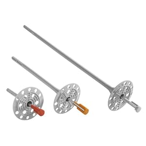 Isolatiemateriaalhouder 8 x 180mm (200 st.) Isolatiemateriaaldeuvel met stalen spijker, geperforeerde plaatdeuvel voor ETICS, VWS, EPS