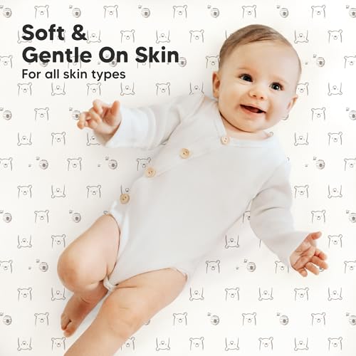 Image of 2-Pack Mini Crib Sheets Fitted, 38x26 Pack N Play Mattress Sheets (Bumble Bear)