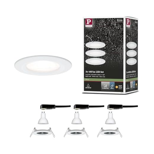 Paulmann Einbauleuchte LED Nova rund 6,5W GU10 Weiß IP44 spritzwassergeschützt 3er-Set starr 3-Stufen-Dimmbar